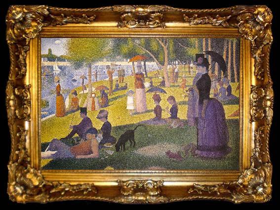 framed  Georges Seurat Sunday Afternoon on the Island of La Grande Jatte, ta009-2